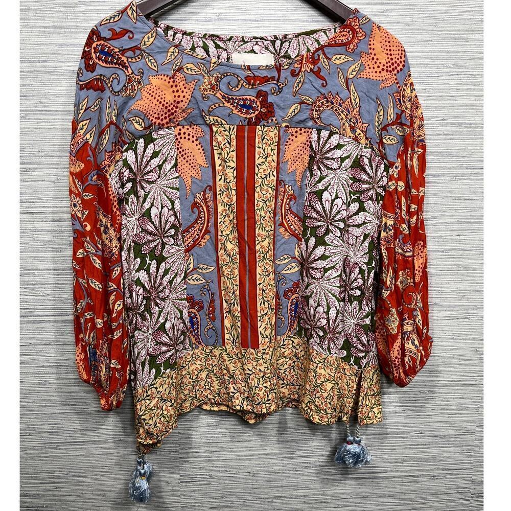 Anthropologie Boho Sonrise Paisley Top / Size-Small